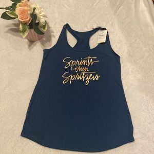 NWT Old Navy Go-Dry Size S Tank “SPIRITS THEN SPRITZERS” Teal
